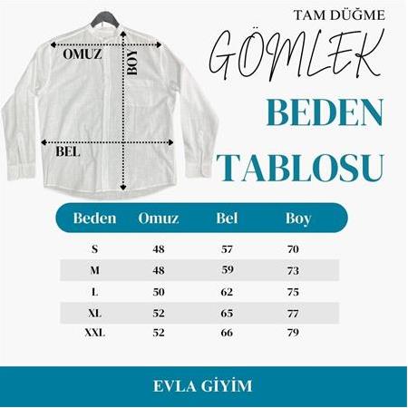 Hakim Yaka Tam Düğme Keten Gömlek  (BEYAZ)